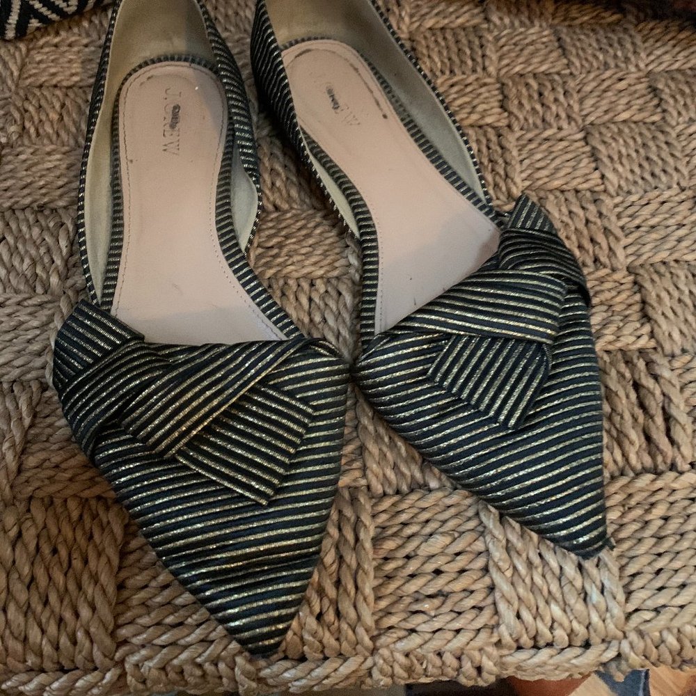 J. Crew Metallic Kimono Slides - 7.5